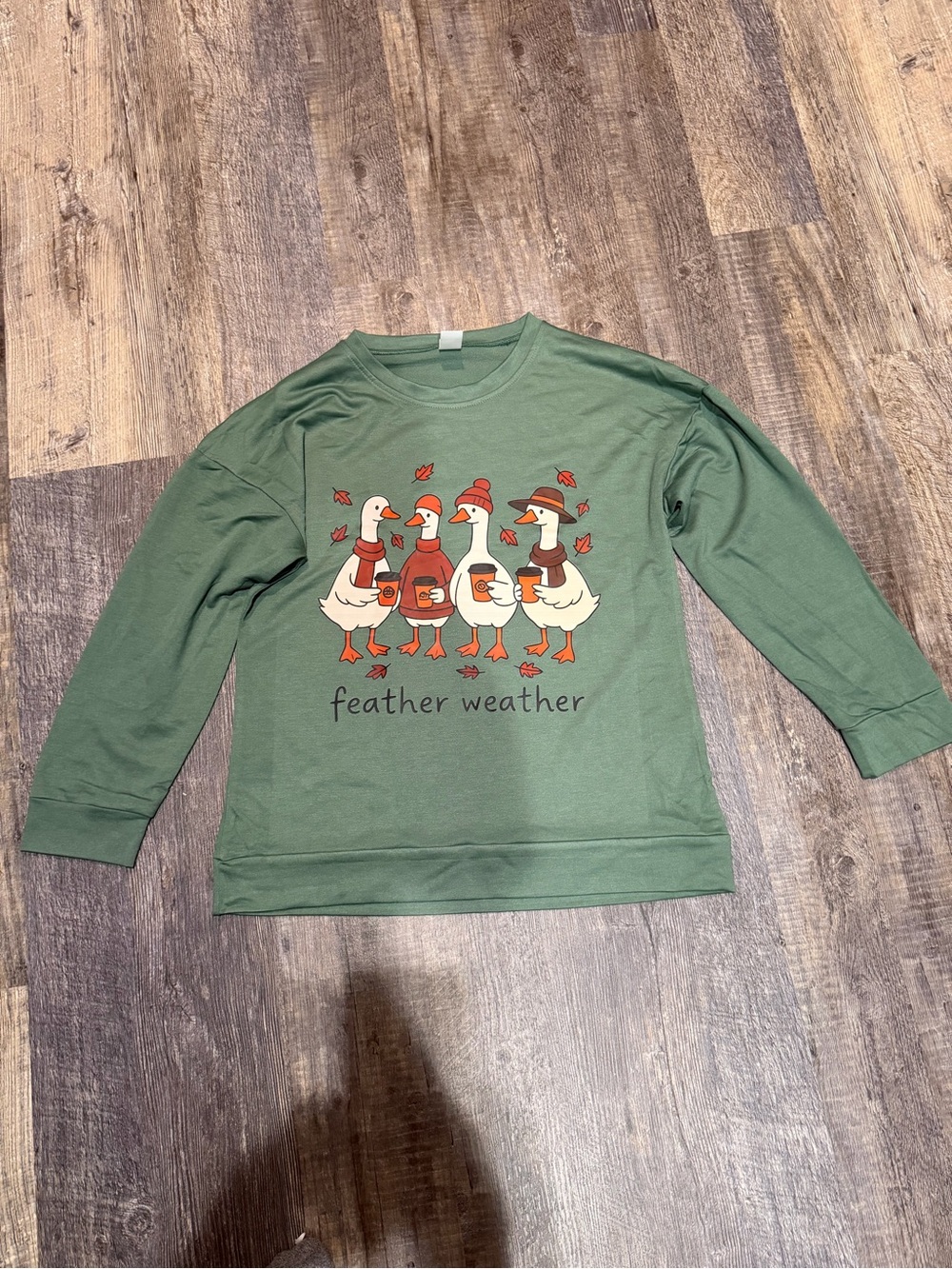 Green Long Sleeve Graphic Shirt